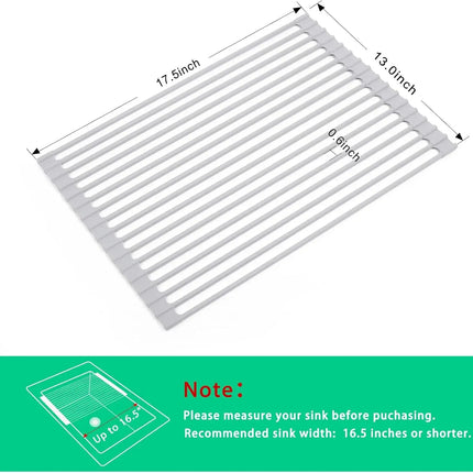 Roll Up Dish Drying Rack | Heat Resistant Silicone & Stainless Steel