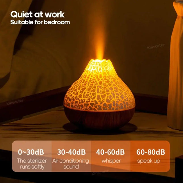 Volcano Black Crackle LED Aromatherapy Diffuser