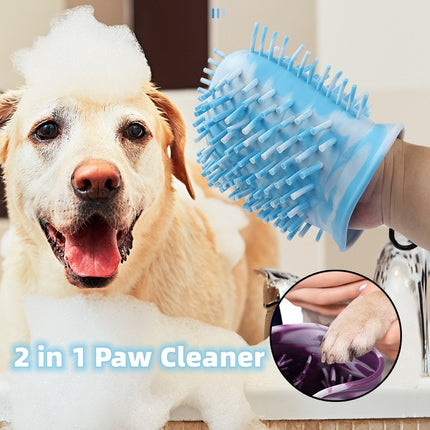 2 in 1 Dog Paw Cleaner Cup – Soft Silicone Brush for Pet Foot Washing
