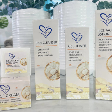 Generic Set Regalo para Mamas Set Coreano de arroz cuidado de la piel Self-Care Juego de 5 productos para el cuidado de la piel de la cara de arroz White